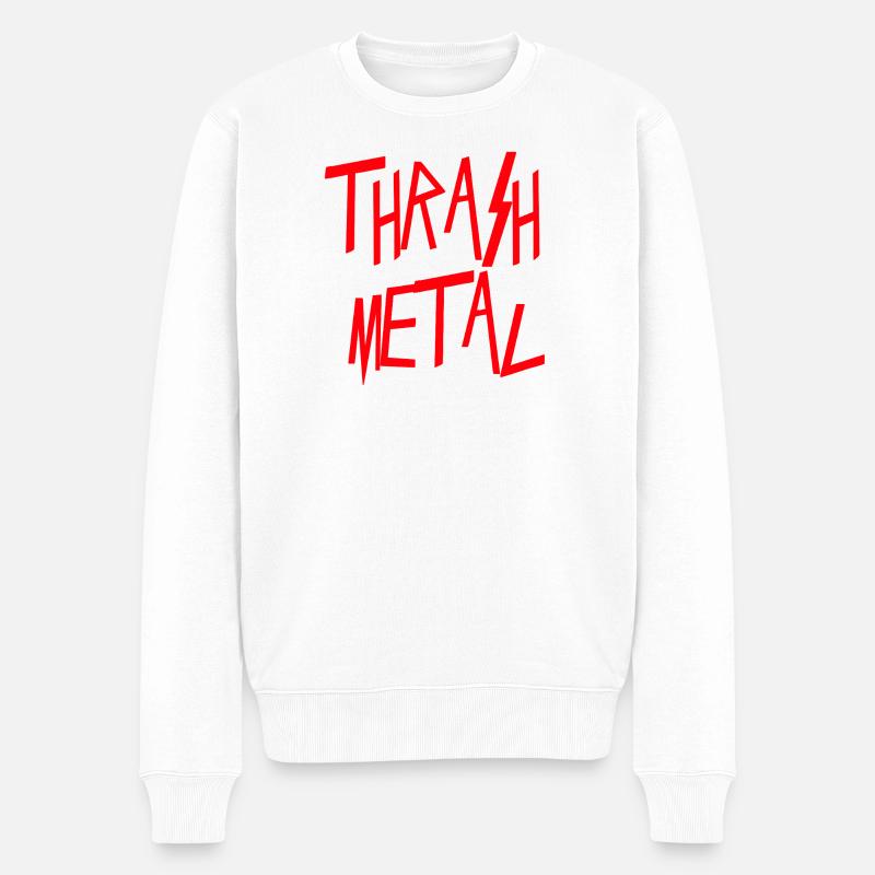 Thrash Metall - Männer Premium Bio Pullover - Weiß