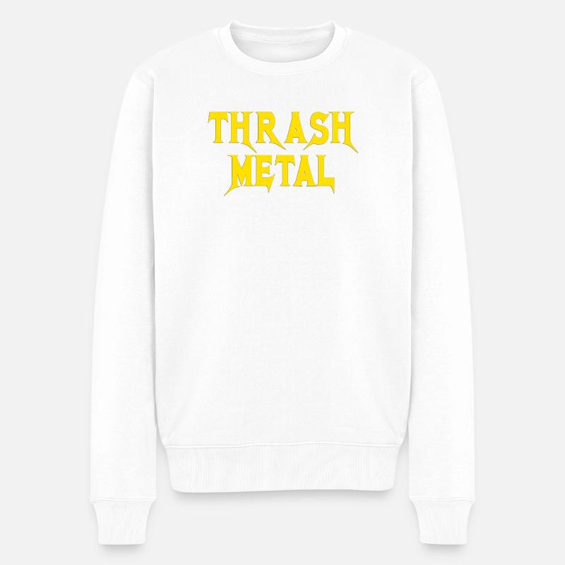 Thrashmetal - Männer Premium Bio Pullover - Weiß