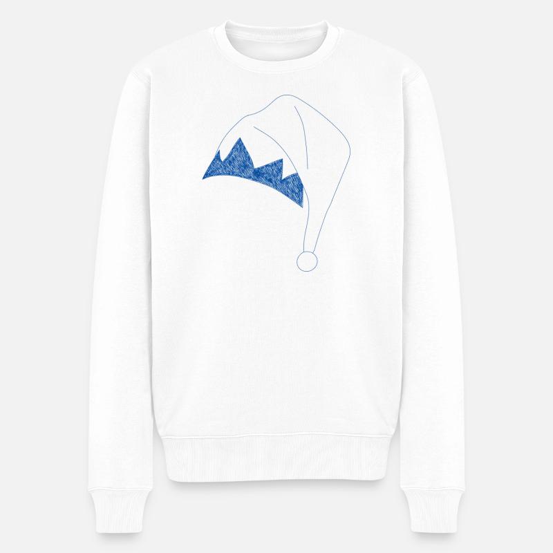 Weihnachtlicher Elfenmütze - Männer Premium Bio Pullover - Weiß