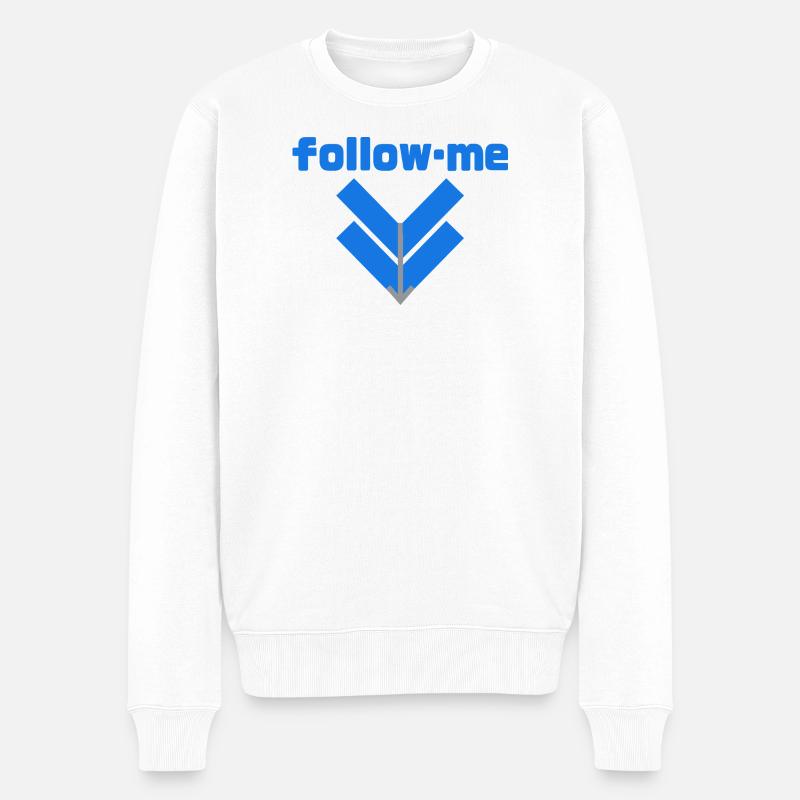 Follow me - Männer Premium Bio Pullover - Weiß