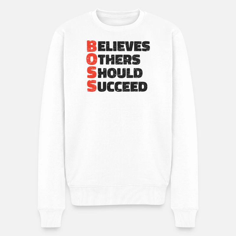 Inspirierendes POS-Motivationszitat-Design - Männer Premium Bio Pullover - Weiß