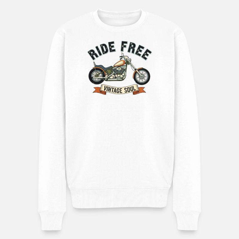 Ride free - Männer Premium Bio Pullover - Weiß