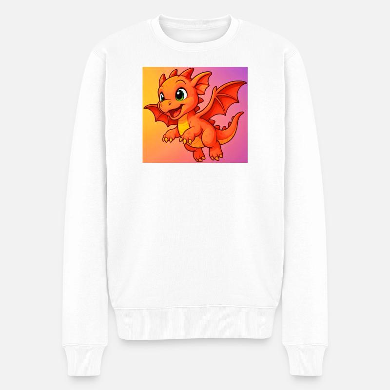 Drache - Männer Premium Bio Pullover - Weiß