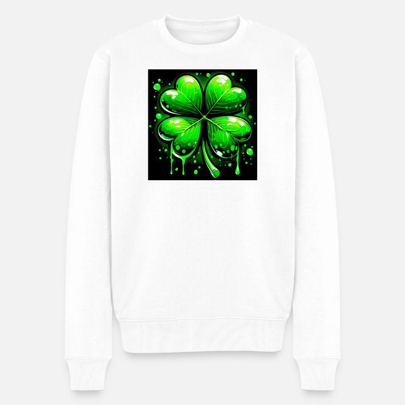 Trèfle à quatre feuilles - Pull Premium bio Homme - blanc