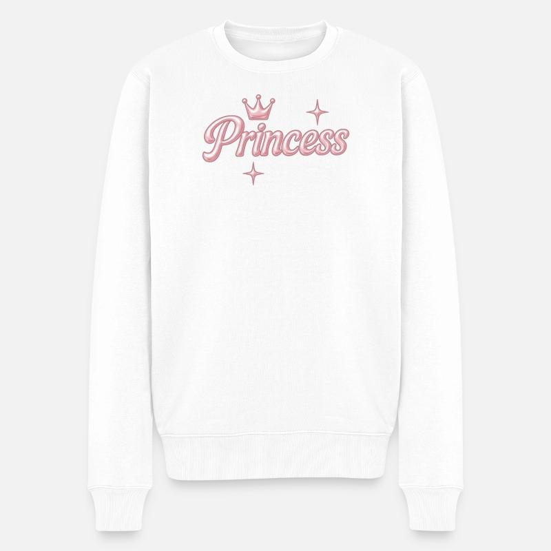 Prinzessin / Princess / Chrome Y2K Design - Männer Premium Bio Pullover - Weiß