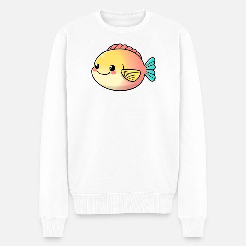 Fisch - Männer Premium Bio Pullover - Weiß