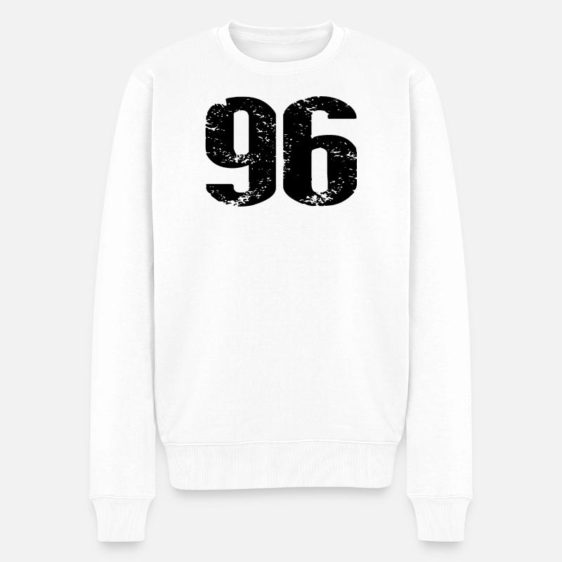 96 Zahl Trikot - Männer Premium Bio Pullover - Weiß