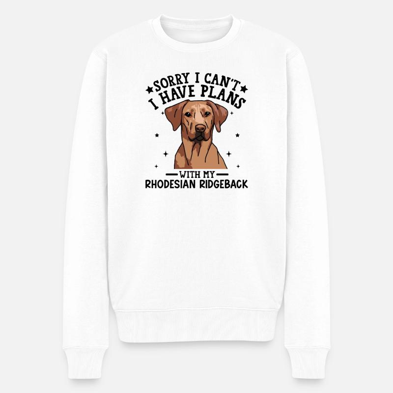 Illustratives Dackel-Porträt-Design - Männer Premium Bio Pullover - Weiß