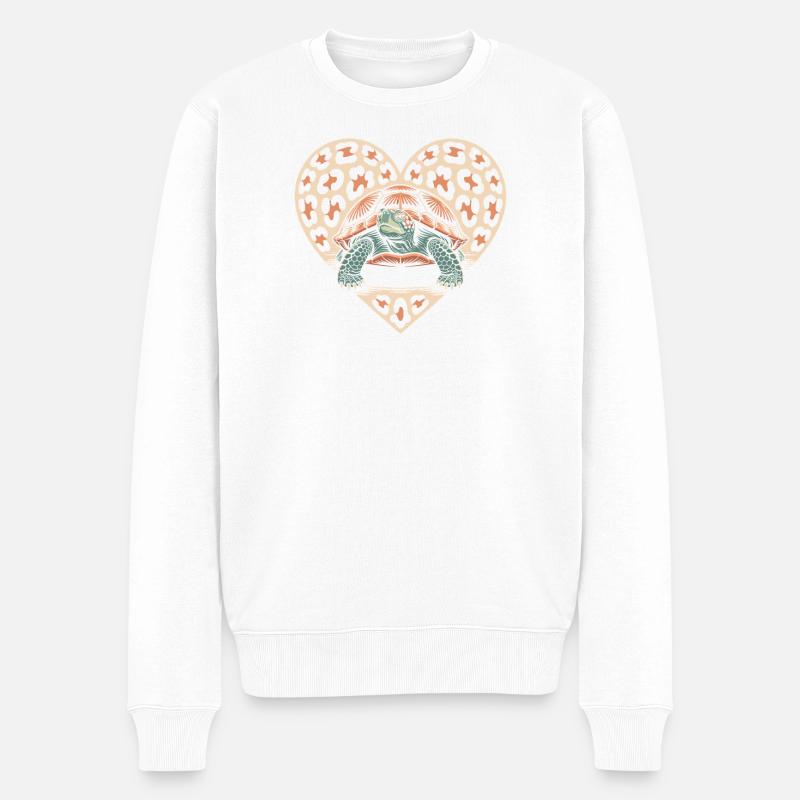 Léopard Tortue mignonne - Pull Premium bio Homme - blanc