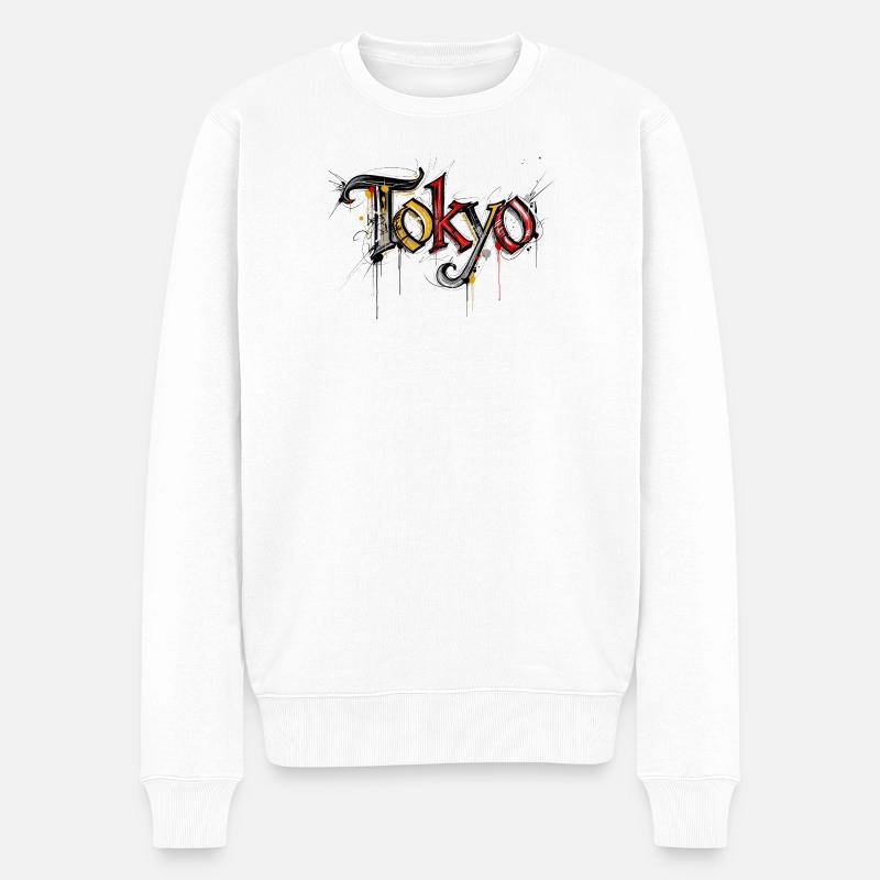 Tokyo - Männer Premium Bio Pullover - Weiß