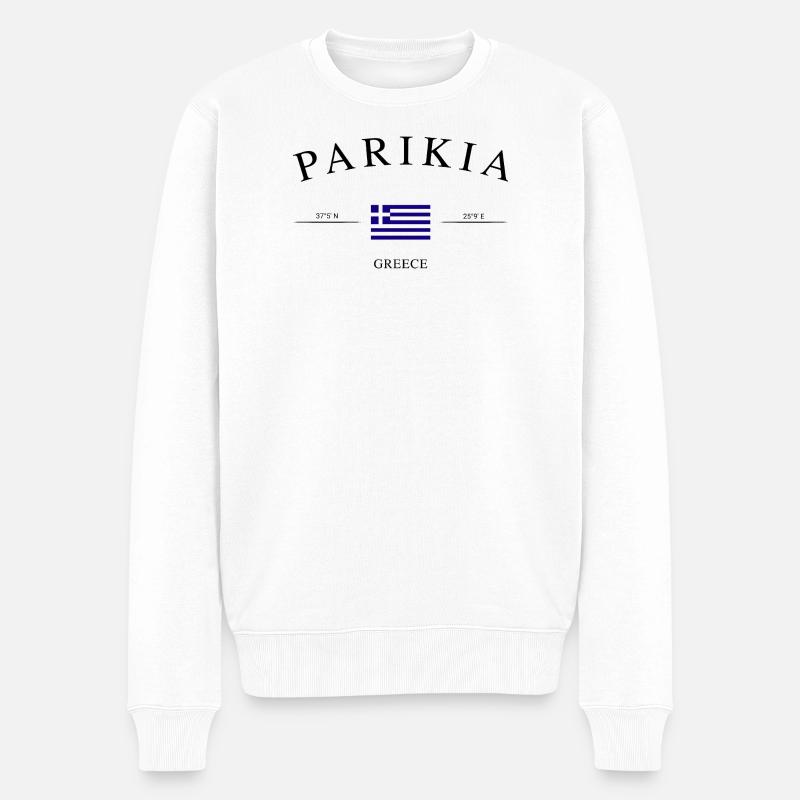 Parikia Paros – Urlaub Souvenir & Geschenk - Männer Premium Bio Pullover - Weiß