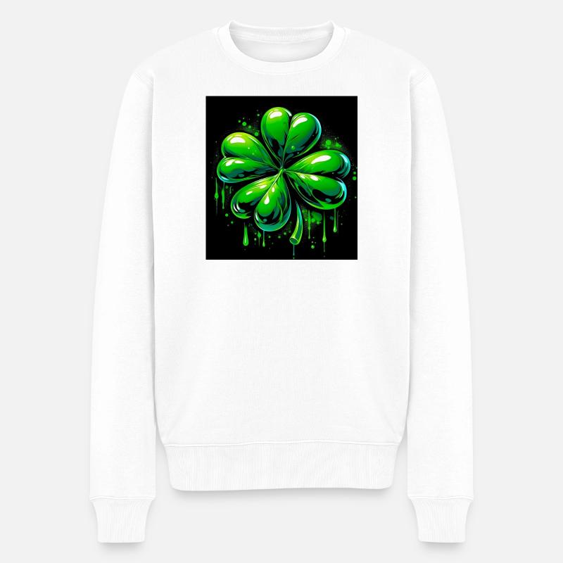 Trèfle à quatre feuilles - Pull Premium bio Homme - blanc