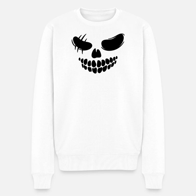 Horror Face - Pull Premium bio Homme - blanc