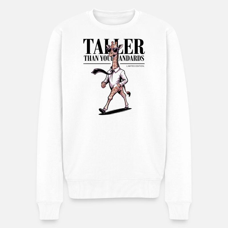 Höher als du erst, Giraffe - Männer Premium Bio Pullover - Weiß