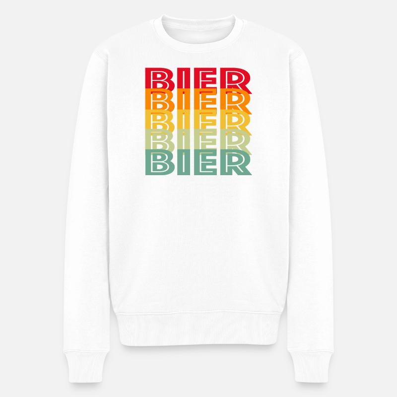 Retro Bier Design - Bierliebhaber  - Männer Premium Bio Pullover - Weiß