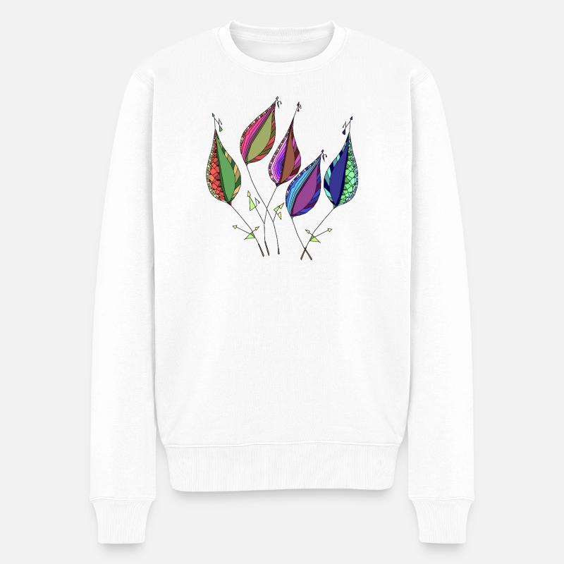 feuilles - Pull Premium bio Homme - blanc