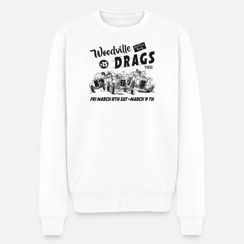 Woodville Drag Race Design - Männer Premium Bio Pullover - Weiß