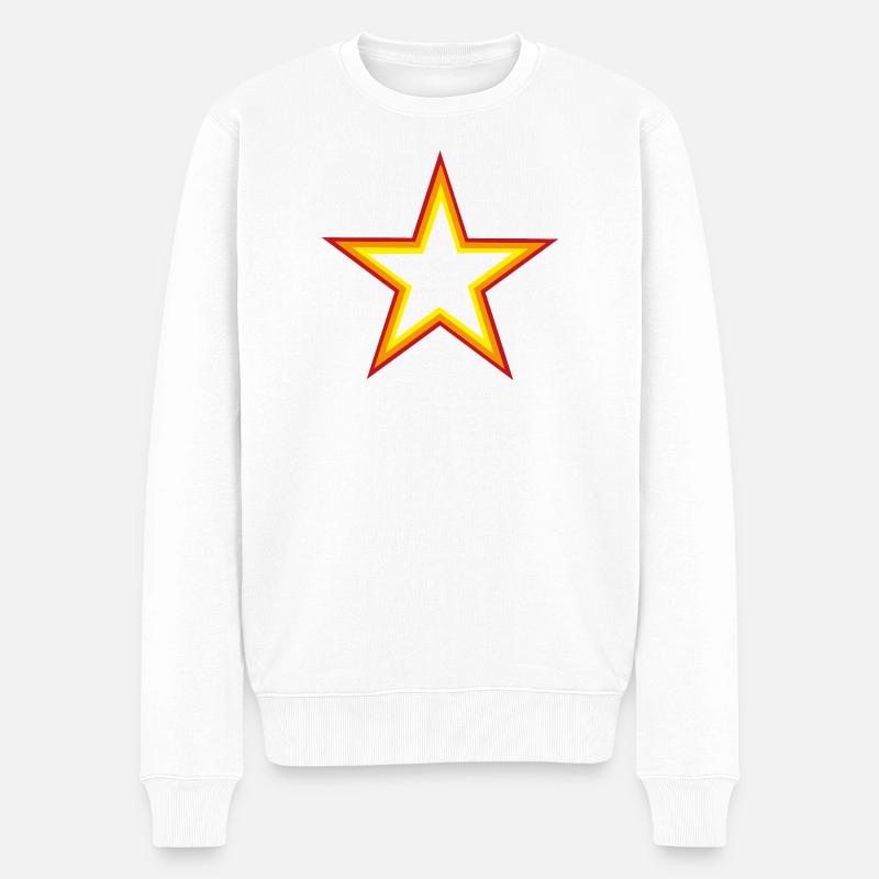 Stern bunt - Männer Premium Bio Pullover - Weiß