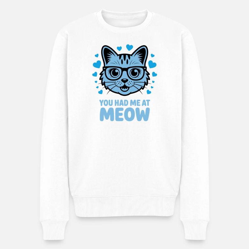 Tu m’as eu à miaou - Pull Premium bio Homme - blanc