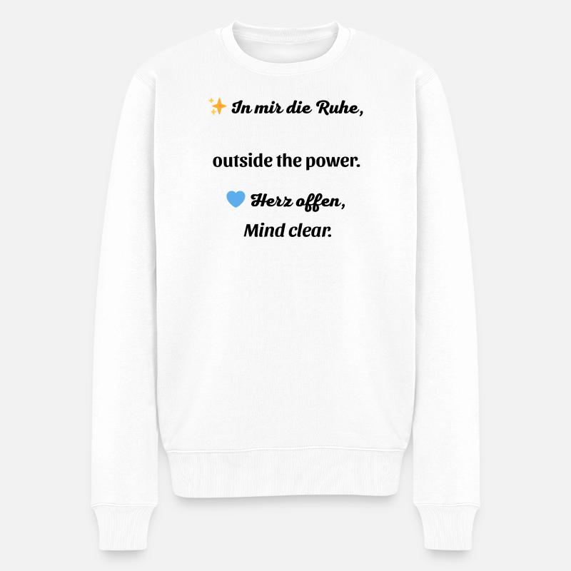 In mir die Ruhe – Outside the power - Männer Premium Bio Pullover - Weiß