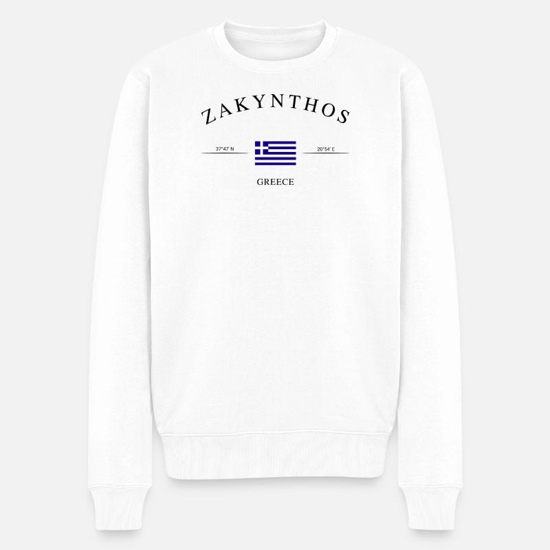 Zakynthos Griechenland Urlaub Souvenir & Geschenk - Männer Premium Bio Pullover - Weiß
