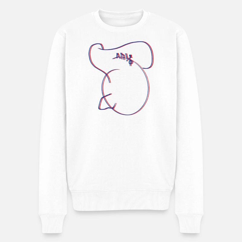 Paris Street Art Souvenir - Männer Premium Bio Pullover - Weiß