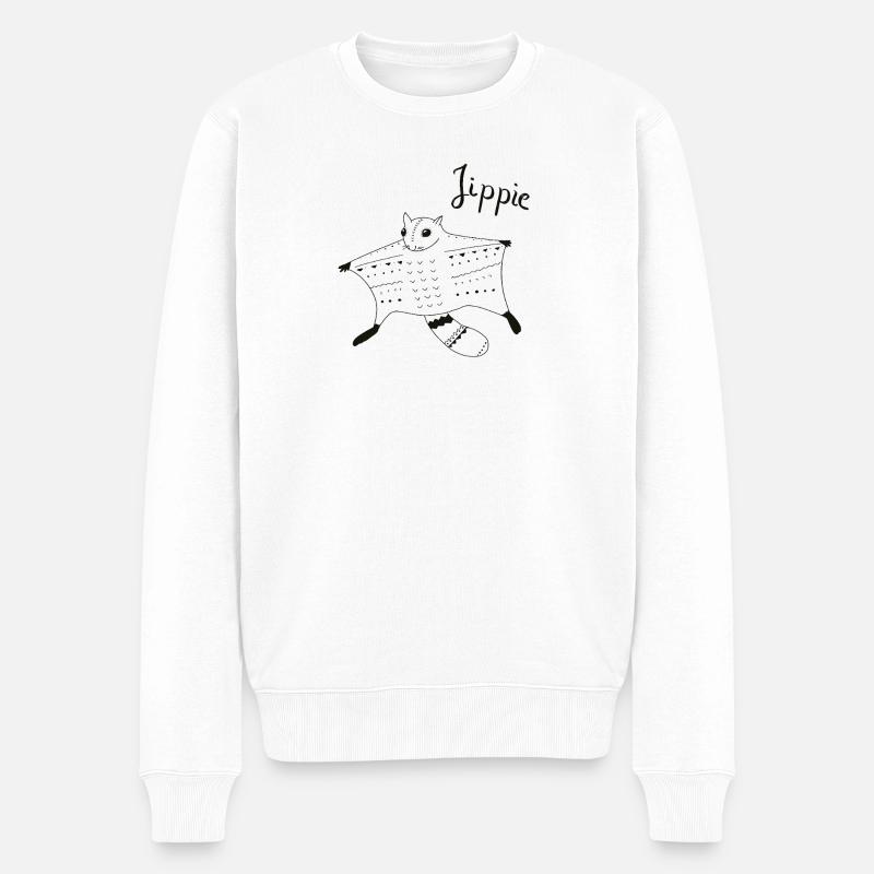 Flughörnchen im Anflug - Männer Premium Bio Pullover - Weiß