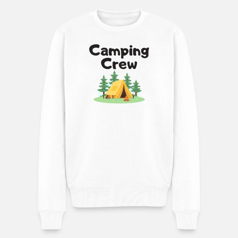Abenteuer Camping Zelt Design - Männer Premium Bio Pullover - Weiß
