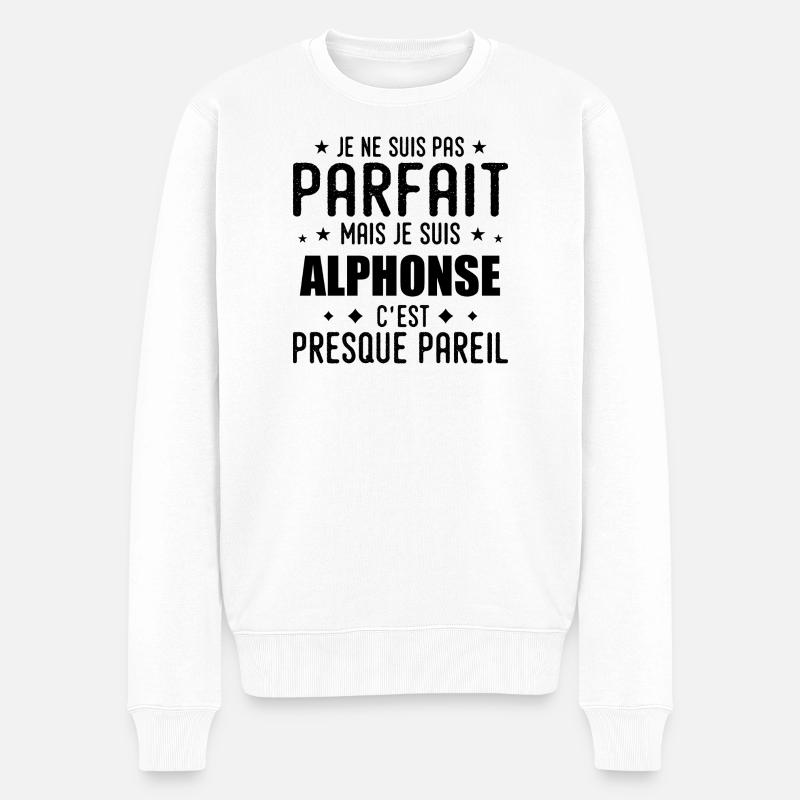 Alphonse : authentique, imparfait, top, perfection - Pull Premium bio Homme - blanc