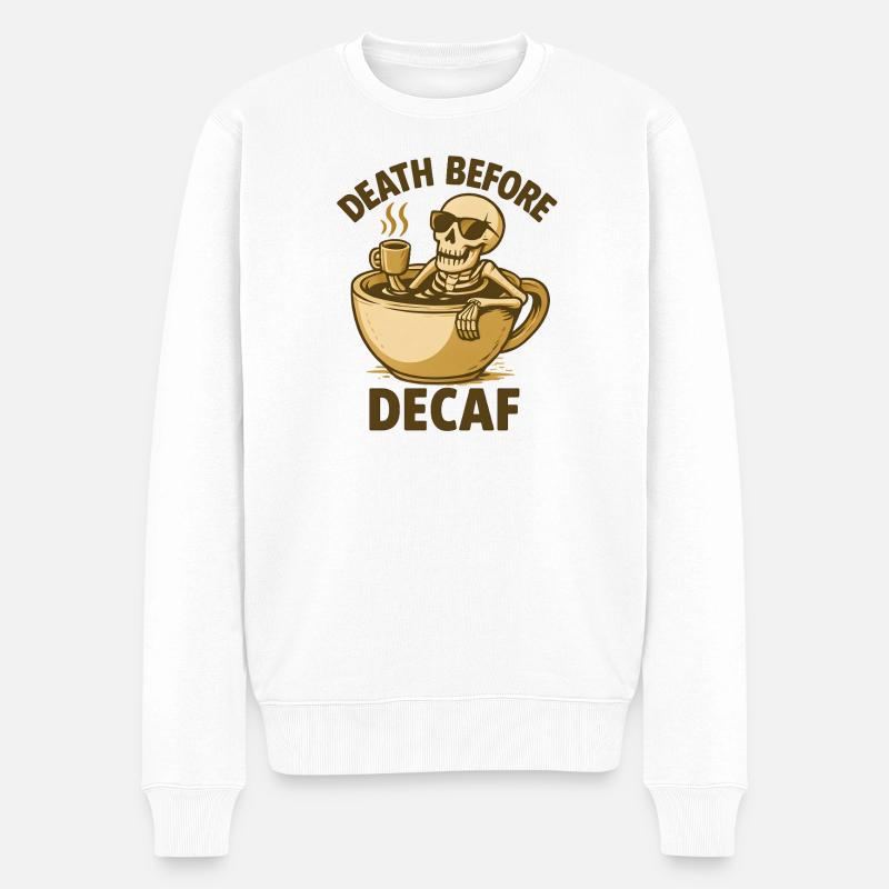 Squelette et café - Pull Premium bio Homme - blanc
