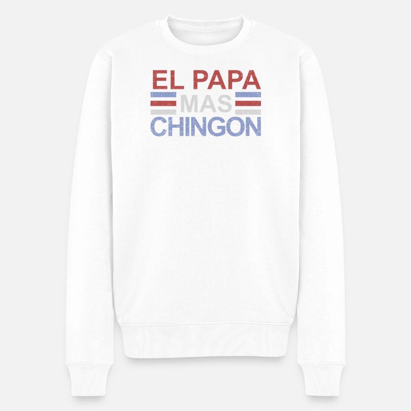 El Papa Mas Chingon - Männer Premium Bio Pullover - Weiß