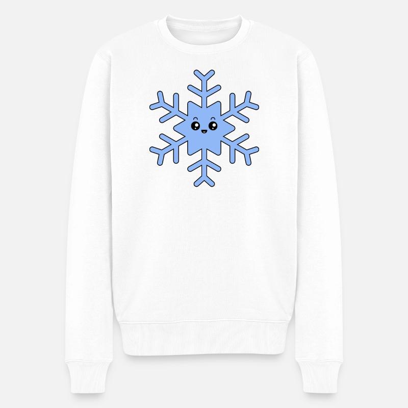 Flocon de neige kawaii mignon - Pull Premium bio Homme - blanc