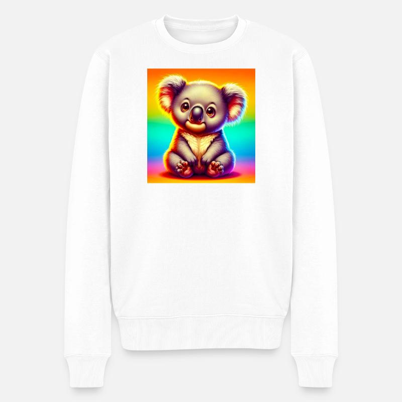 Koala - Männer Premium Bio Pullover - Weiß