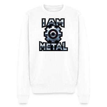 Je suis métal – Engrenage chromé - Pull Premium bio Homme - blanc - Devant - Thijin (182cm)