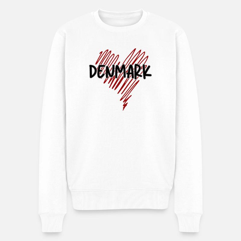 Fierté danoise, cœur Danemark - Pull Premium bio Homme - blanc