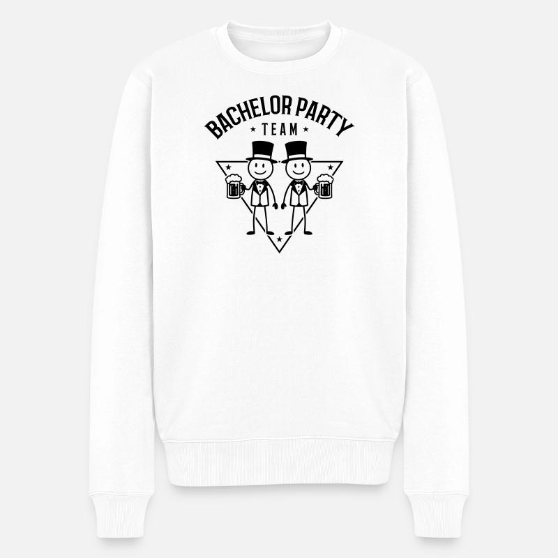 Bachelor Party Team Junggeselle - Männer Premium Bio Pullover - Weiß