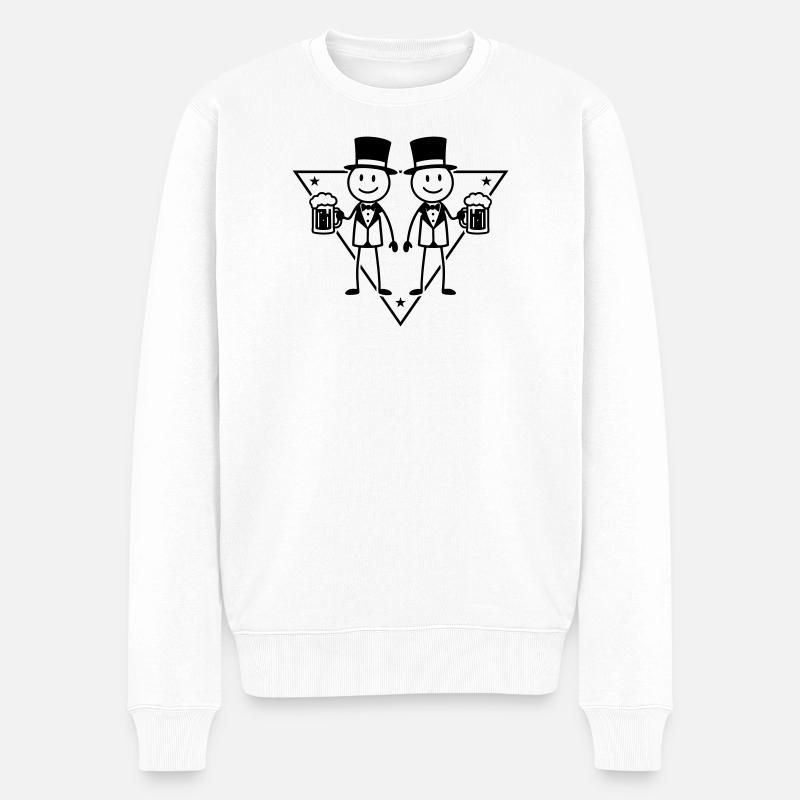 Bräutigam Junggesellen Party - Männer Premium Bio Pullover - Weiß