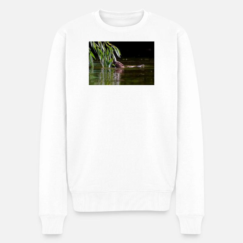 000_1134_DxO - Fressen unter Weidenblättern - Männer Premium Bio Pullover - Weiß