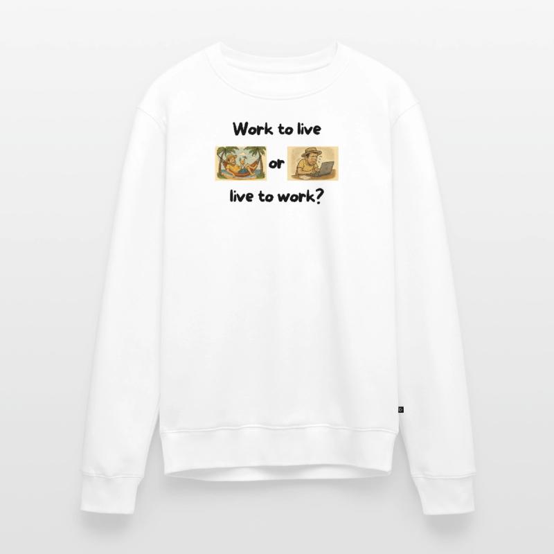 Escaping Routine: Relaxation vs Work Stress Men's Premium Organic Jumper