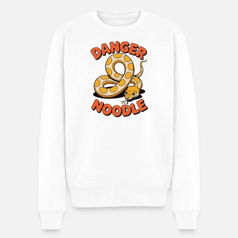 Danger Noodle - Conception de serpent amusante - Pull Premium bio Homme - blanc