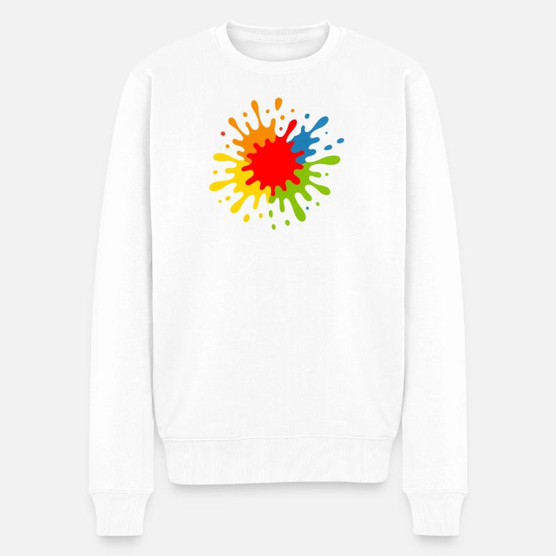 Joyeuse éclaboussure artistique - Pull Premium bio Homme - blanc