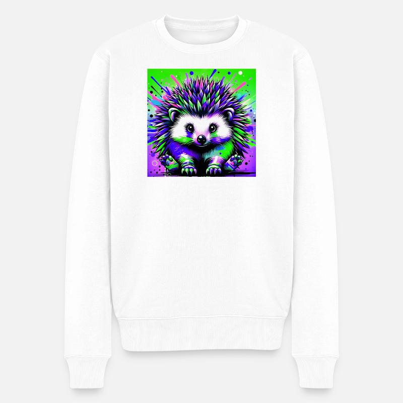 Igel - Männer Premium Bio Pullover - Weiß