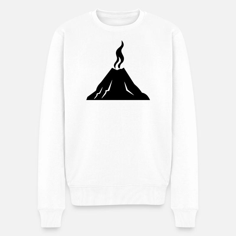 Vulkan - Männer Premium Bio Pullover - Weiß