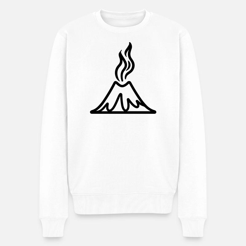 Vulkan - Männer Premium Bio Pullover - Weiß