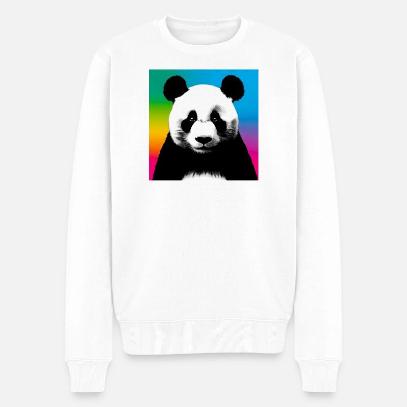 Panda - Männer Premium Bio Pullover - Weiß