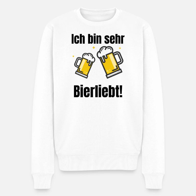 Bierliebt - Männer Premium Bio Pullover - Weiß