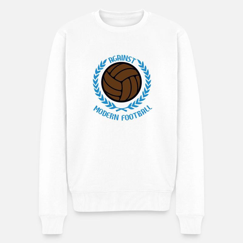 Gegen den modernen Fußball - Männer Premium Bio Pullover - Weiß