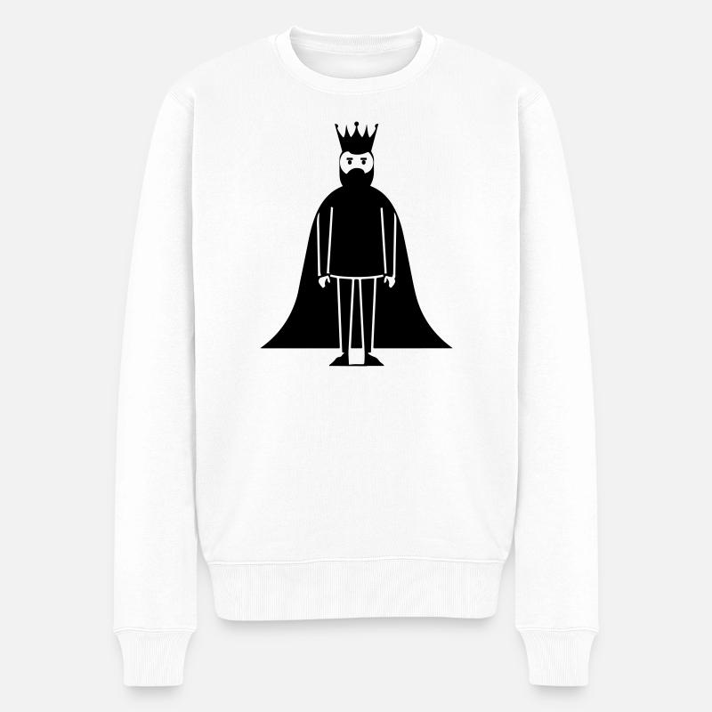 König Symbol - Männer Premium Bio Pullover - Weiß