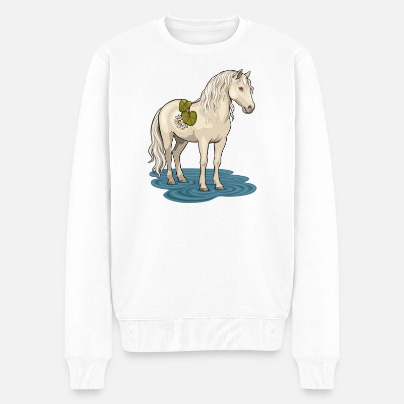 Le cheval de ruisseau - Pull Premium bio Homme - blanc