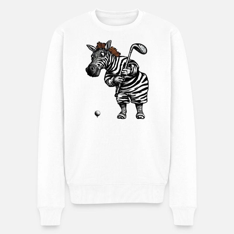 Zebra Golf - Männer Premium Bio Pullover - Weiß